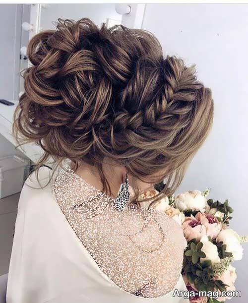مدل موی عروس همراه با بافت مو 