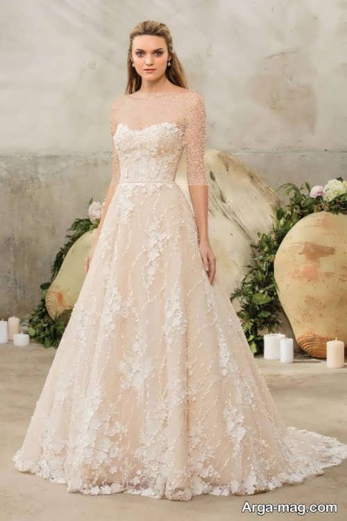 لباس عروس زیبا و گلدار 