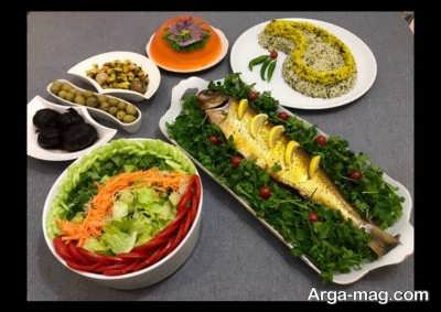 تزیین سبزی پلو برای شام عید 