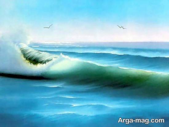 نقاشی امواج دریا