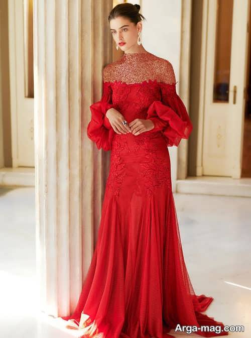 مدل لباس مجلسی قرمز زنانه 
