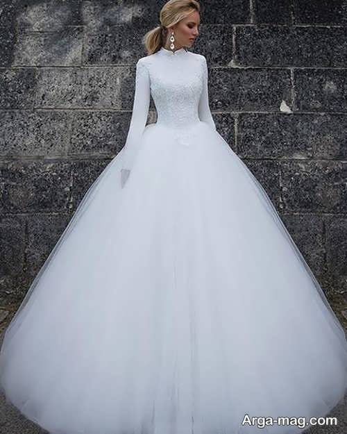 لباس عروس ساده پف دار 