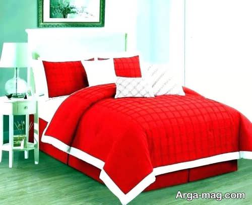 مدل روکش قرمز و سفید تخت خواب 