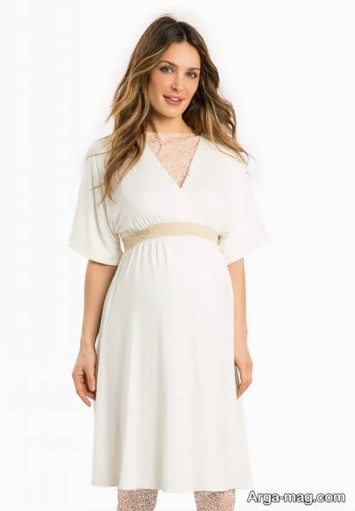 مدل لباس بارداری سفید 