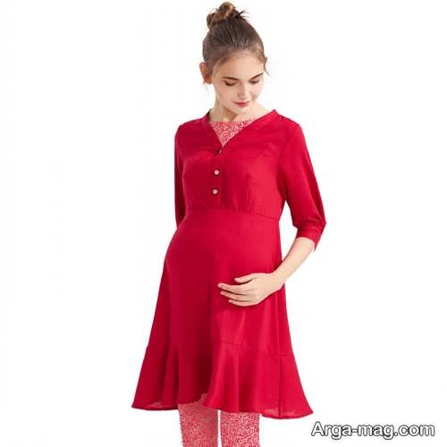 مدل لباس بارداری قرمز 