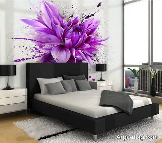 کاغذ دیواری گل برای اتاق خواب