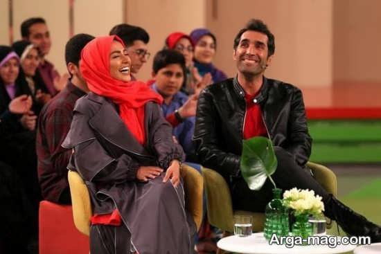 ست قرمز هادی کاظمی و همسرش