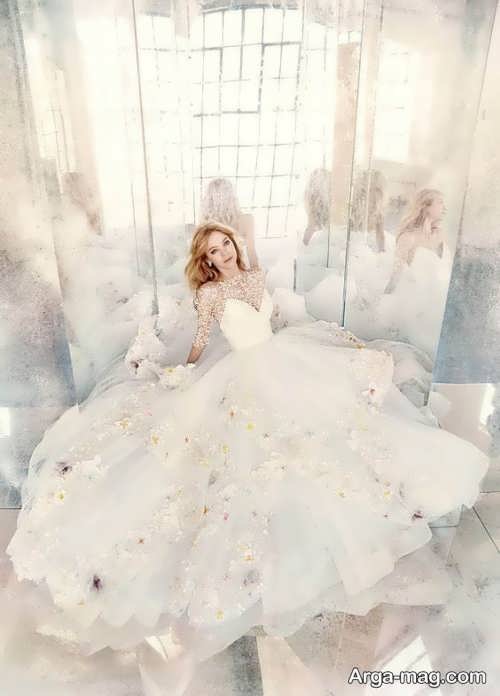 مدل لباس عروس گل برجسته