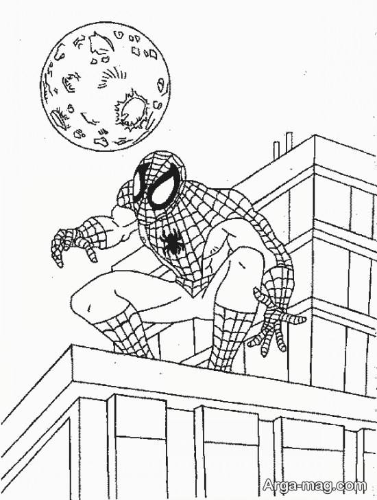 نقاشی کارتونی مرد عنکبوتی