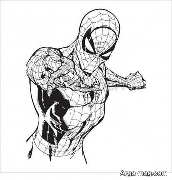 نقاشی خلاقانه مرد عنکبوتی