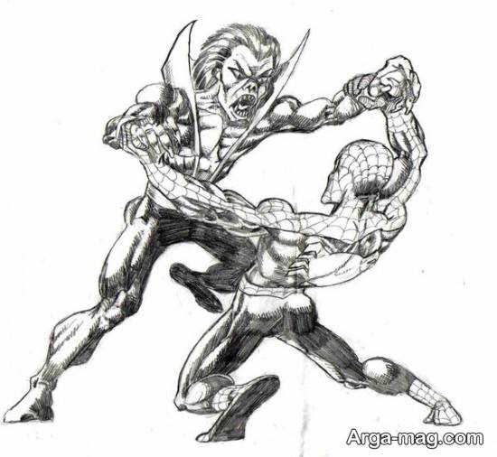 نقاشی جنگی مرد عنکبوتی