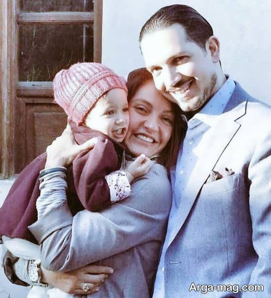 عکس احساسی مهناز افشار در کنار فرزند و همسرش