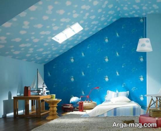 طراحی ایده آل و جالب اتاق نوزاد با تم آبی