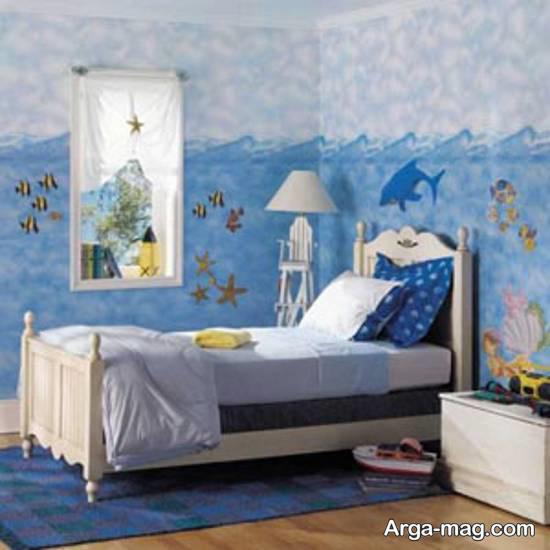 دیزاین اتاق نوزاد آبی لوکس و زیبا