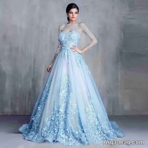 مدل لباس عروس آبی 