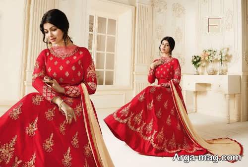 مدل لباس هندی قرمز 