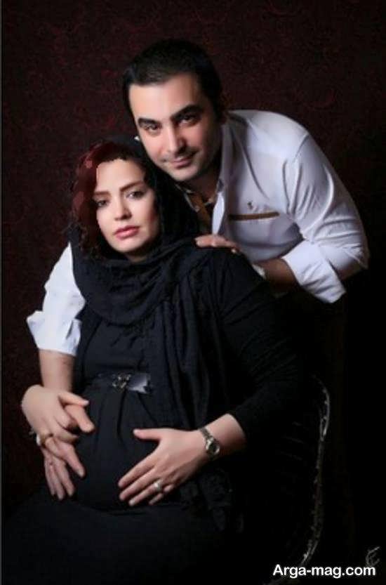 ژست عکس دو نفره بارداری با همسر