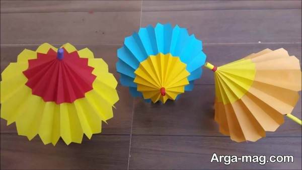 ساخت کاردستی چتر کاغذی 
