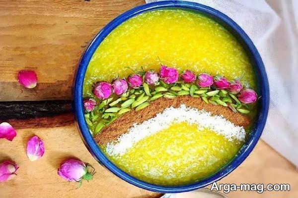 تزیینات متفاوت شله زرد با گل محمدی