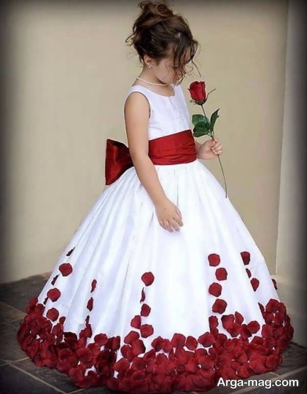 لباس عروسی رنگی ساده