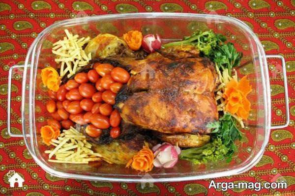 انواع سفره آرایی مرغ شکم پر