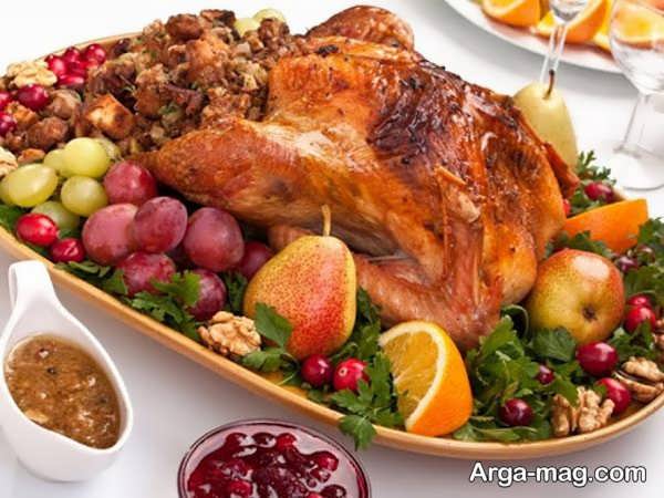 مدل تزیین مرغ شکم پر