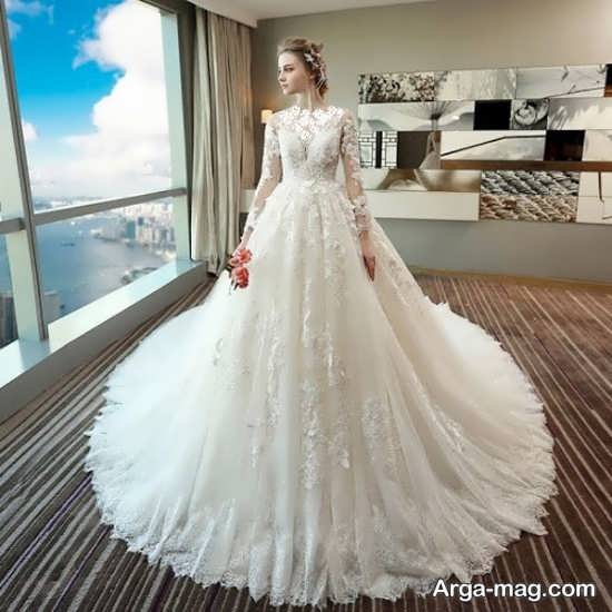 مدل لباس عروس پرنسسی گیپوردار 