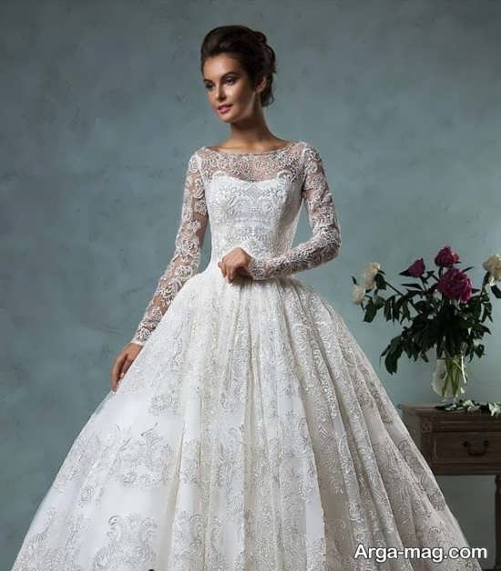 مدل لباس عروس جدید گیپوردار 