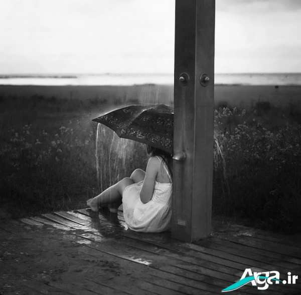 عکس پروفایل دختر تنها زیر باران
