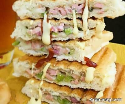 تهیه اسنک کالباس با ساندویچ ساز