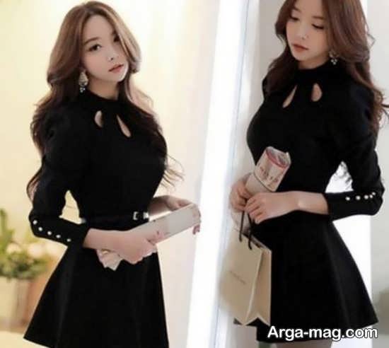 مدل لباس مجلسی کره ای مشکی