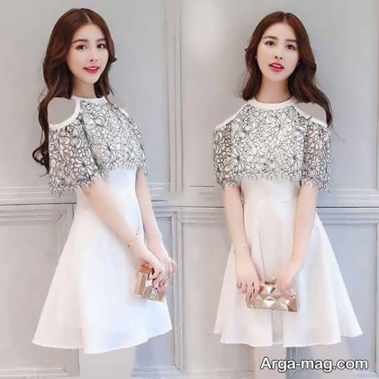 لباس مجلسی سفید کره ای