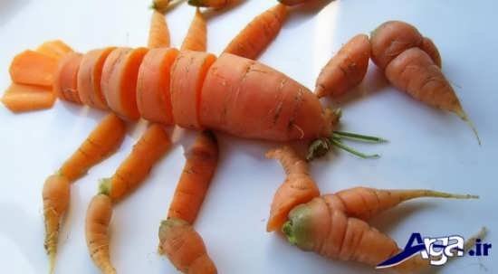 مدل تزیین هویج به شکل خرچنگ 