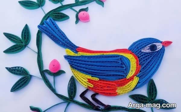 ساخت ملیله کاغذی با طرح پرنده