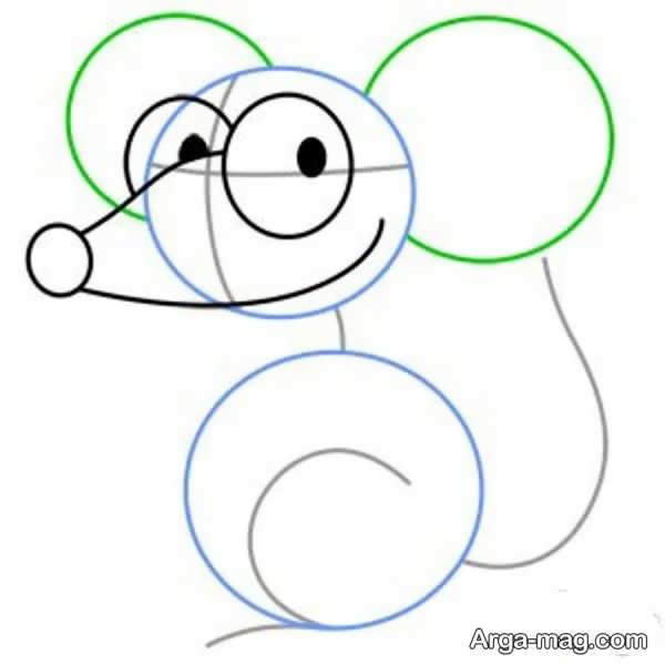 نقاشی موش با شکلهای هندسی
