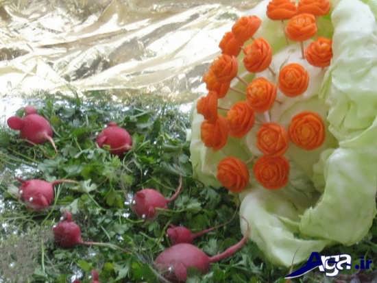 انواع مدل های تزیین هویج و سبزی خوردن 