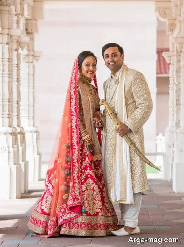لباس عروسی هندی با طرح زیبا