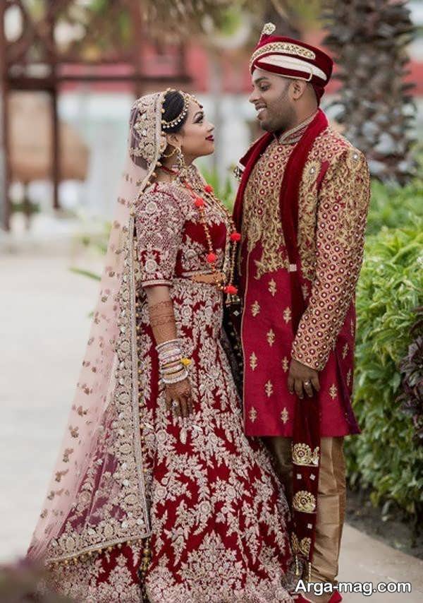 لباس عروسی هندی با طرح قشنگ
