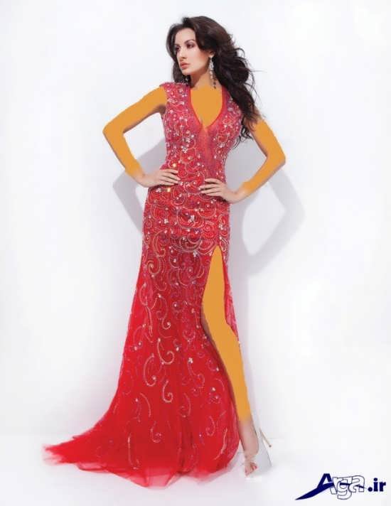 مدل لباس شب 2016 قرمز