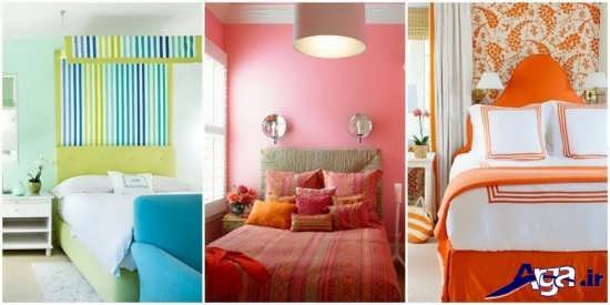 اتاق خواب با ترکیب چند رنگ