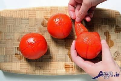 کندن پوست گوجه 