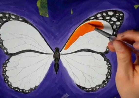 نقاشی پروانه برای کودکان