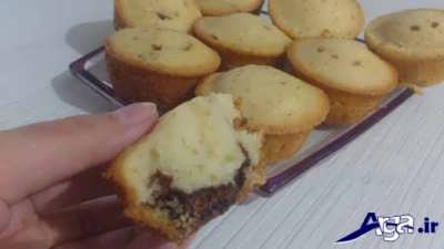 کیک مافین خوشمزه مغز دار