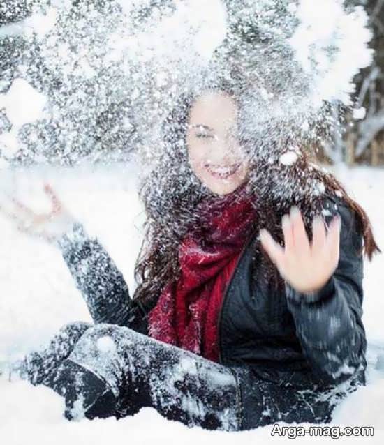 عکس عاشقانه دخترانه در برف
