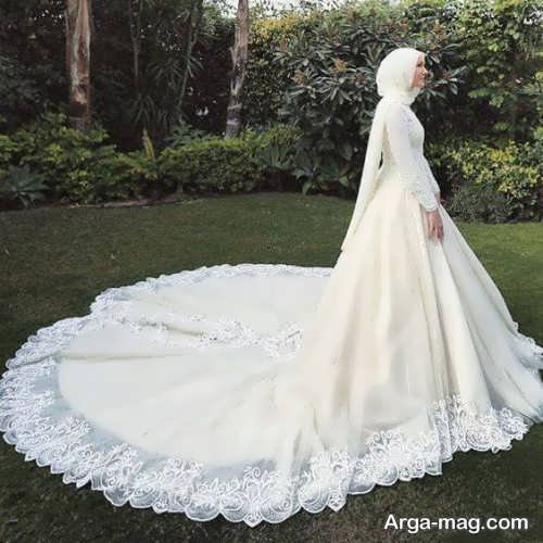 مدل لاکچری لباس عروس محجبه