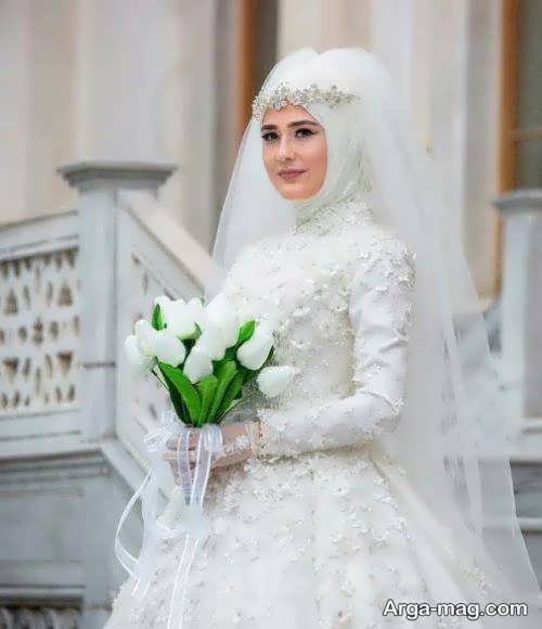 لباس عروس محجبه با طرحی ایده آل