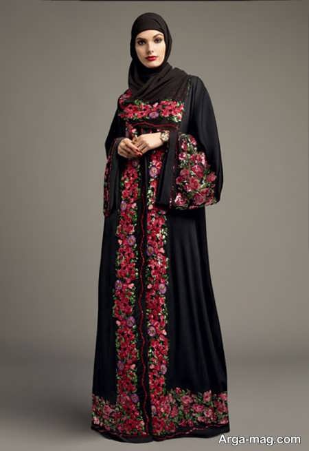 مدل مانتوی عربی گلدار