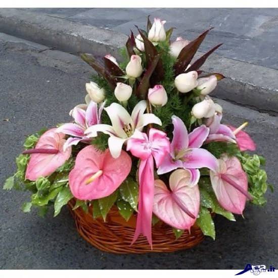 مدل تزیین سبد گل طبیعی