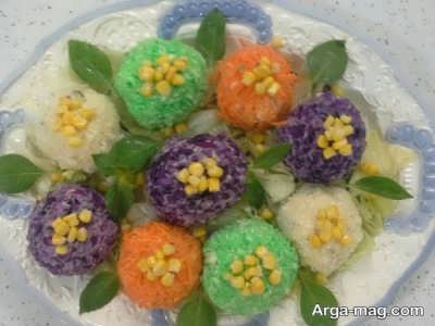 طرز تهیه سالاد توپی رنگین کمانی