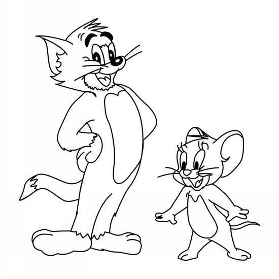 نقاشی تام و جری برای رنگ آمیزی کودکان 